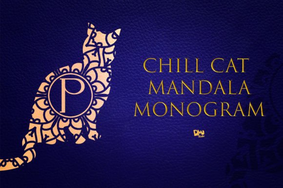 Chill Cat Mandala Monogram Font for Crafters