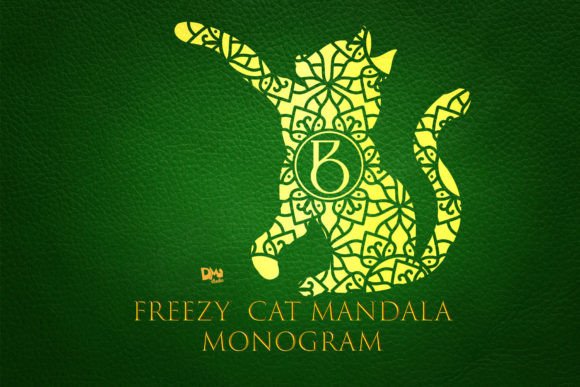Freezy Cat Mandala Monogram: A Playful Typeface for Branding