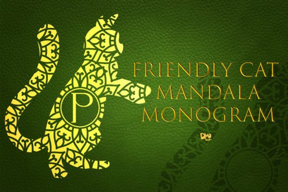 Friendly Cat Mandala Monogram Font for Web Design