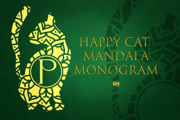 Happy Cat Mandala Monogram Font for Crafters