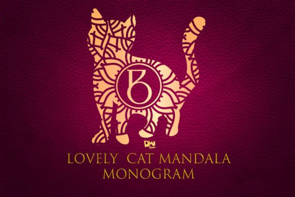 Lovely Cat Mandala Monogram Font for Crafters