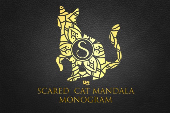 Scared Cat Mandala Monogram: A Unique Decorative Font