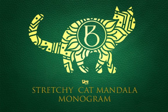 Stretchy Cat Mandala Monogram: A Whimsical Typeface for Makers